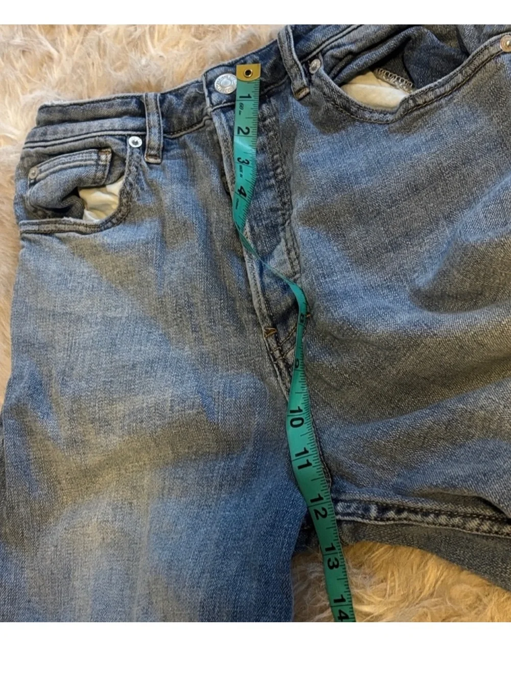 Free People High Rise Blue Jeans - Picture 7 of 14